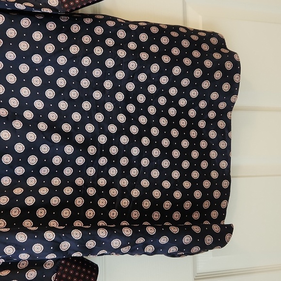 Banana Republic Foulard Silk Ruffle Dress Navy Size L - Picture 6 of 15